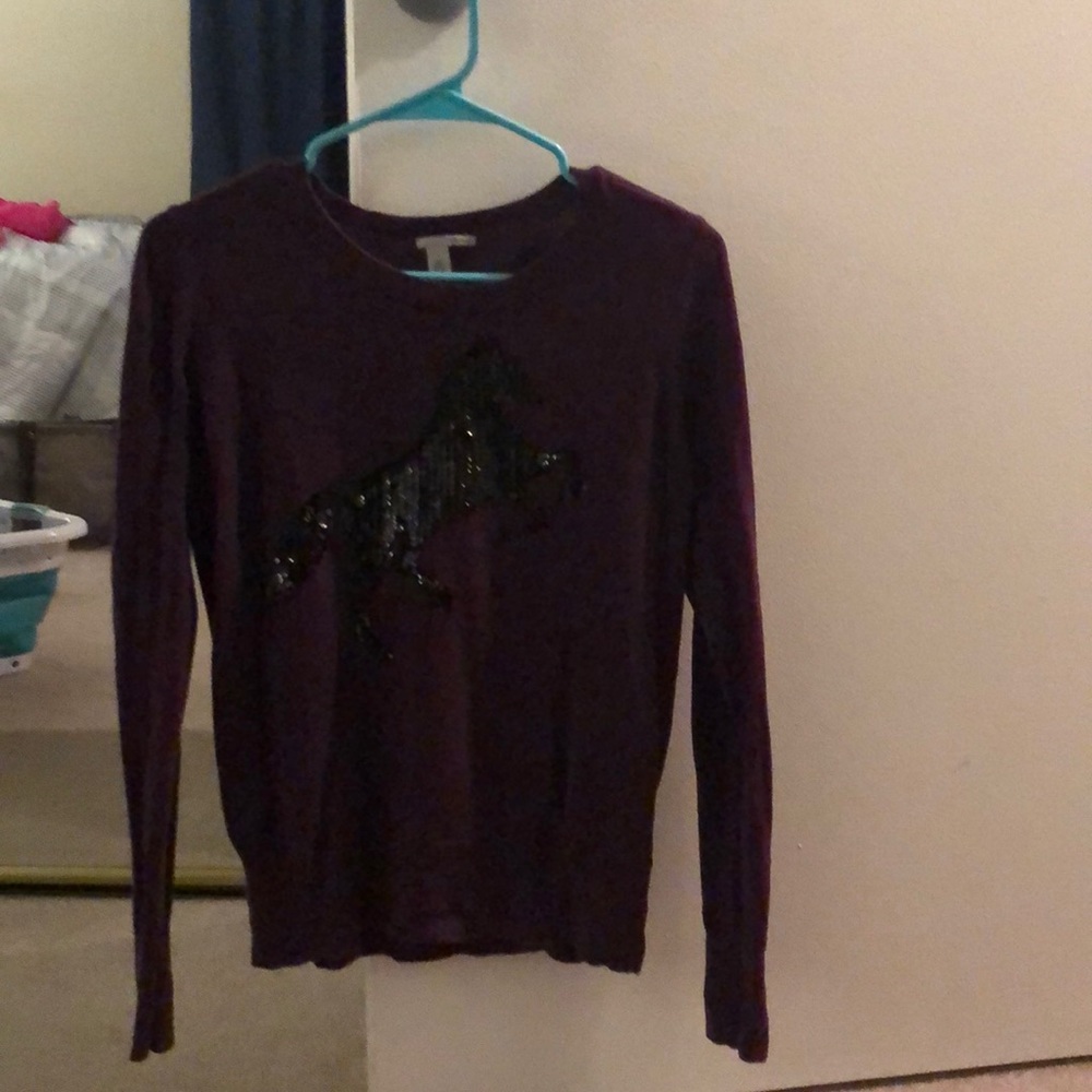 Dark purple sequin horse sweater